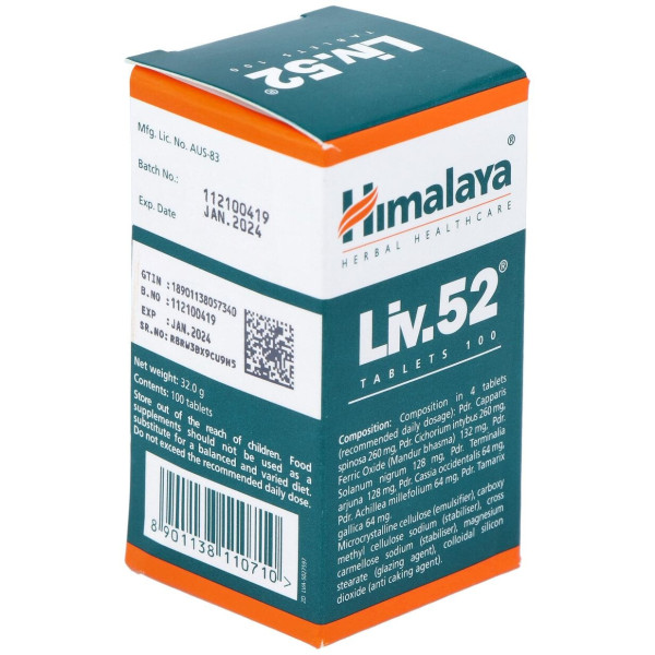 Himalaya Liv-52 Para El Bienestar Del Hígado 100 Cápsulas