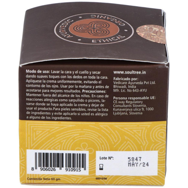 Crema Facial Regeneradora Curcuma Amla Bhrami 60Gr