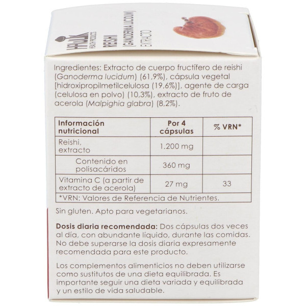 Reishi Extracto Puro 60Vcaps.