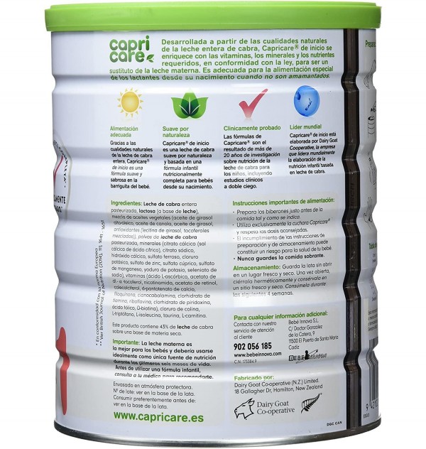Capricare 1 Preparado Lactantes - Leche De Cabra (1 Envase 800 G)