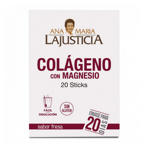 Colágeno Con Magnesio, 20 Sticks Sabor Fresa. - Ana Maria Lajusticia