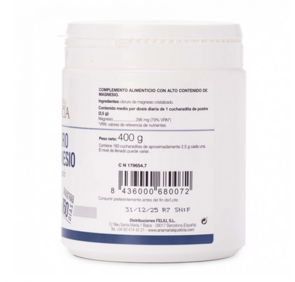 Cloruro De Magnesio Cristalizado, 400 g. - Ana Maria Lajusticia