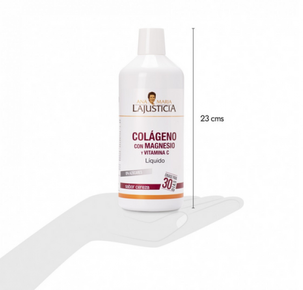Colágeno Con Magnesio Y Vitamina C, Sabor Cereza, 1 L. - Ana Maria Lajusticia 