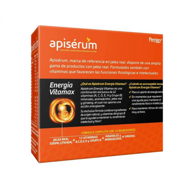 Apiserum Energía Vitamax, 18 Viales. - Perrigo