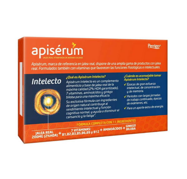 Apiserum Intelecto y Memoria, 30 Caps Blandas. - Perrigo