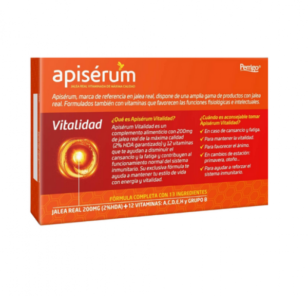 Apiserum Vitalidad, 30 Caps Blandas. - Perrigo