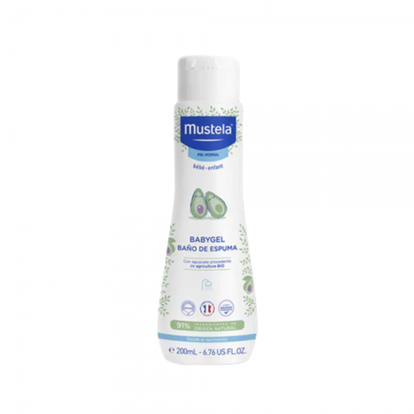 Babygel Baño de Espuma con Aguacate Bio, 200 ml. - Mustela