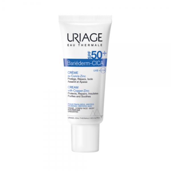 Bariéderm CICA Crema con Cu-Zn SPF50+, 40 ml. - Uriage