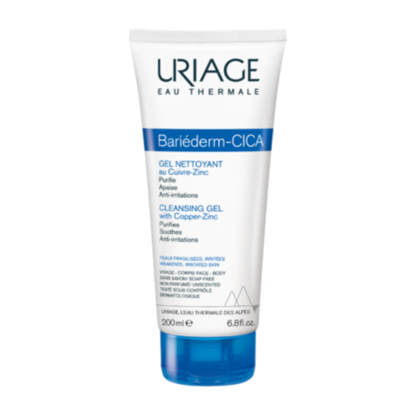 Bariéderm CICA Gel Limpiador, 200 ml. - Uriage
