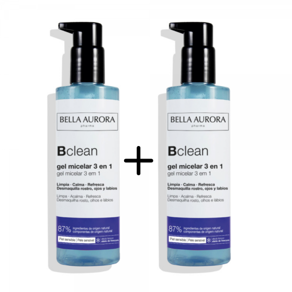 Pack Bclean Gel Micelar 3 en 1, 200 + 200 ml. - Bella Aurora