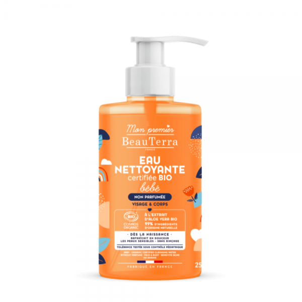 BEBÉ Agua Limpiadora sin Perfume BIO, 750 ml.- BeauTerra