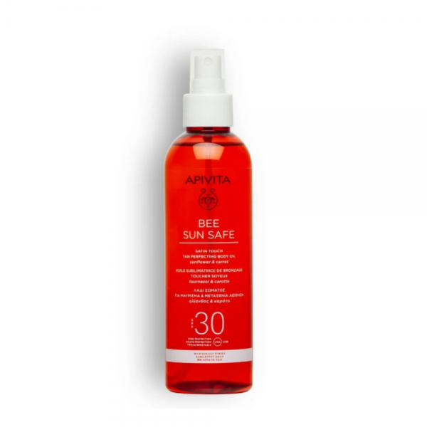Bee Sun Safe Aceite Corporal para un Bronceado Perfecto SPF30, 200 ml. - Apivita