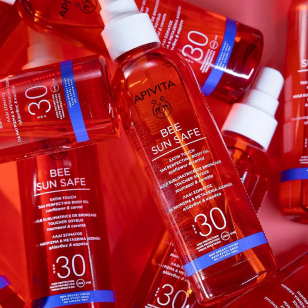 Bee Sun Safe Aceite Corporal para un Bronceado Perfecto SPF30, 200 ml. - Apivita