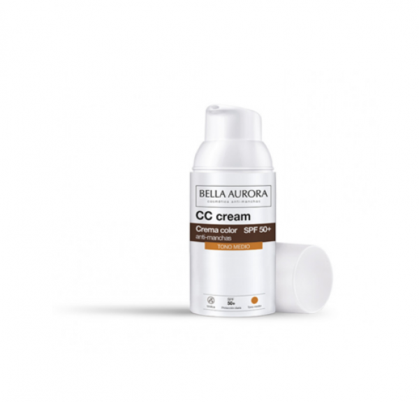 CC Crema Color Anti-manchas SPF 50+ Tono Medio, 30 ml. - Bella Aurora