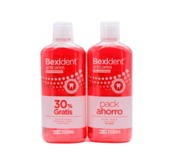 Bexident Pack  Anticaries, Colutorio, 500 ml + 500 ml. - Isdin