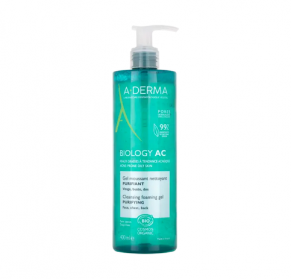 Biology Ac Gel Espumoso Purificante, 400 ml . - A-Derma