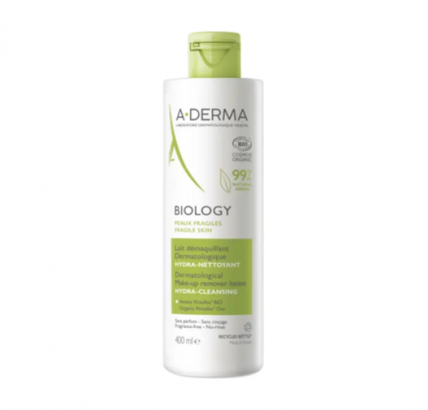 Biology Leche Desmaquillante Hidralimpiadora, 400 ml.- Aderma