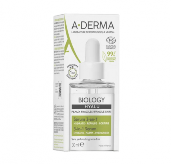 Biology Hyalu Serum 3 en 1, 30 ml. - A-Derma