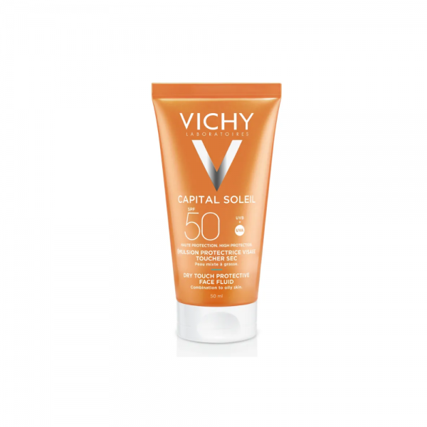 Capital Soleil Crema Rostro Tacto Seco SPF50, 50 ml. - Vichy 