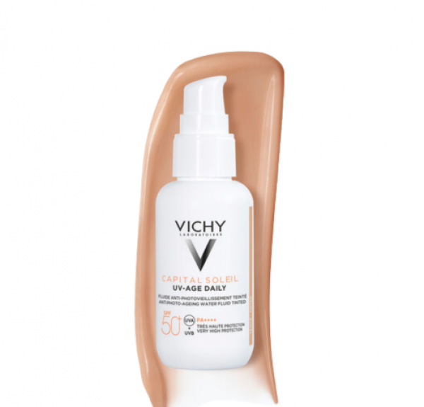 Capital Soleil Uv-Age Daily Color, Tono Claro, SPF 50+ 40 ml. - Vichy
