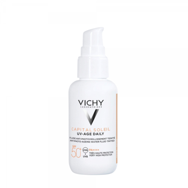 Capital Soleil Uv-Age Daily Color, Tono Claro, SPF 50+ 40 ml. - Vichy
