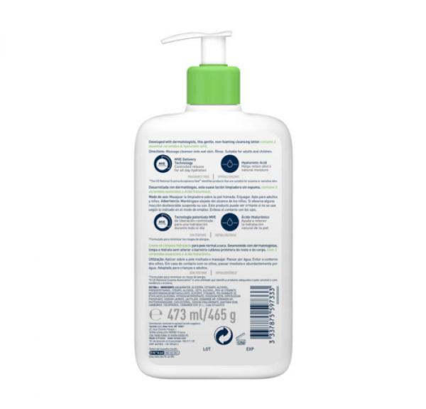 Limpiador Hidratante, 437 ml. - CeraVe