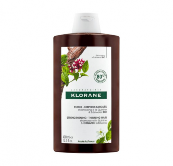 Duplo Champú a la Quinina y Edelweiss BIO, 400 ml. + 400 ml - Klorane