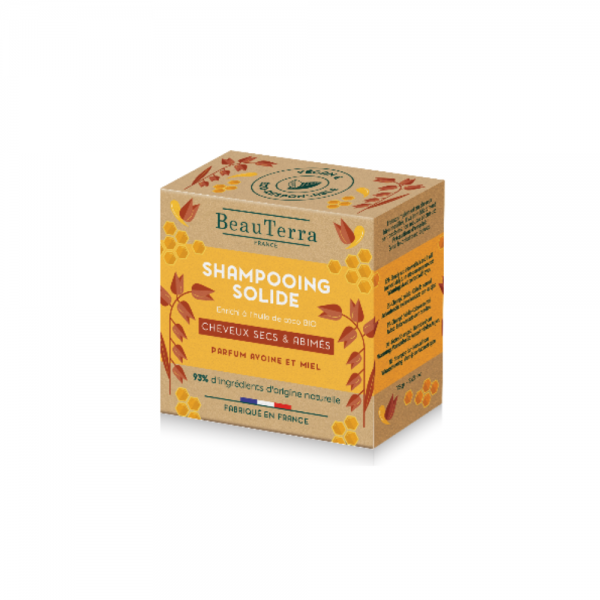 Champú Sólido Avena y Miel, 75 g.- BeauTerra