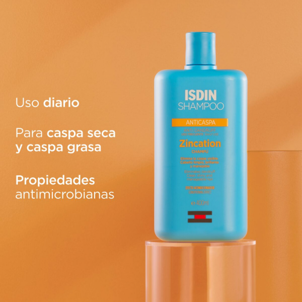 Champú Anticaspa Zincation, 400 ml. - Isdin