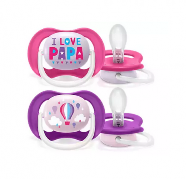 Chupetes Ultra Air Collection Happy 6-18 Meses Niña, 2 ud. - Philips Avent