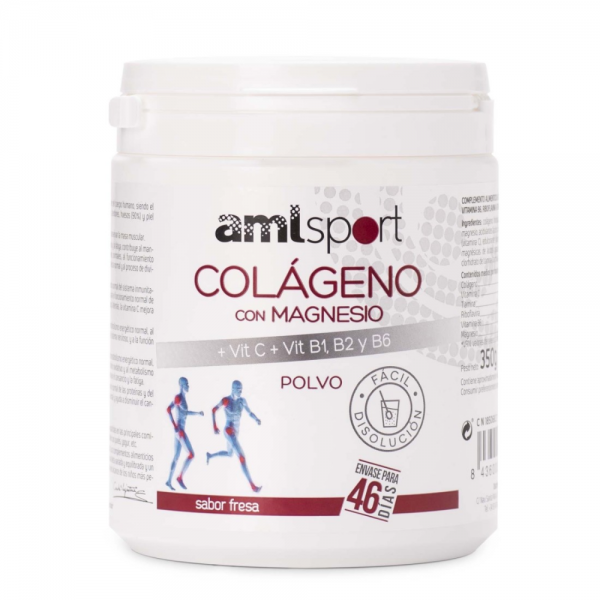 Colageno Con Magnesio + Vit C + Vit B1, B2 Y B6 Polvo Sabor Fresa, 350 g. - Ana Maria Lajusticia