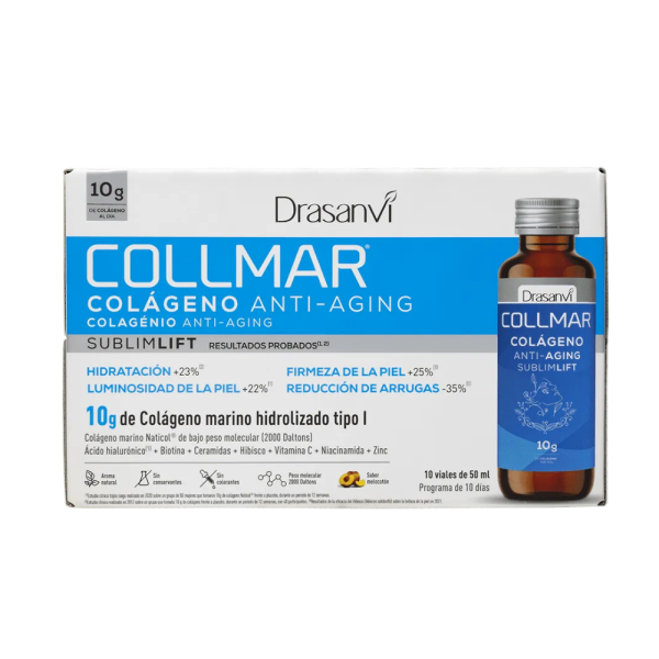 Collmar Colageno Bebible Antiaging Sublimlift Sabor Melocoton, 10 viales de 50 ml. - Drasanvi