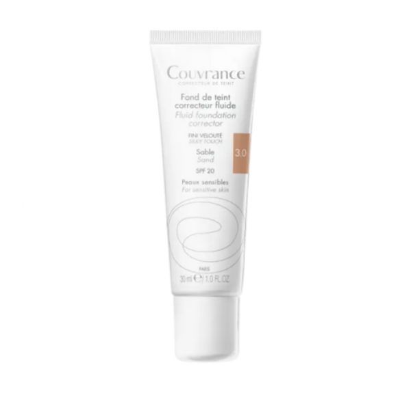 Couvrance Base Maquillaje Fluida Correctora Tono (3.0) Arena, 30 ml. - Avene