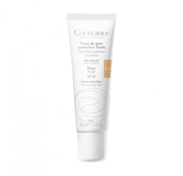 Couvrance Base Maquillaje Fluida Correctora Tono (2.5) Beige, 30 ml. - Avene