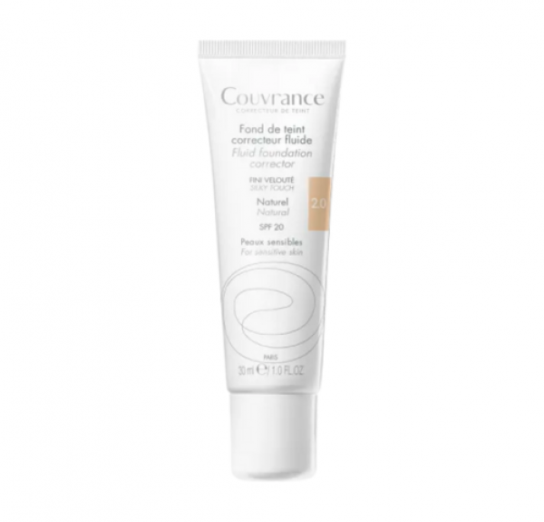 Couvrance Base Maquillaje Fluida Correctora Tono (2.0) Natural, 30 ml. - Avene