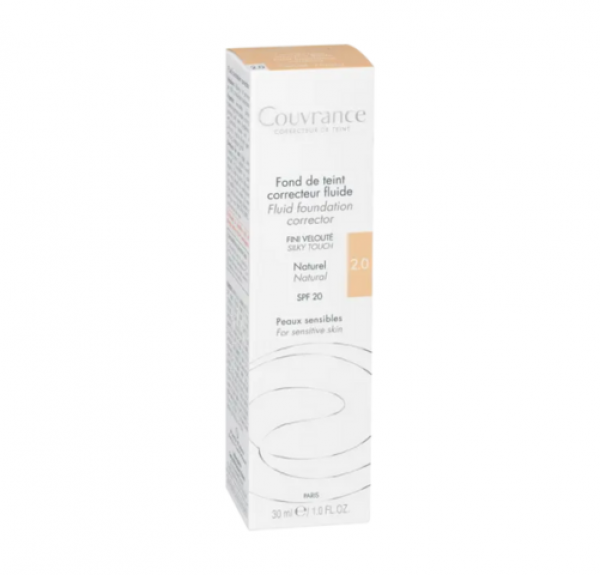 Couvrance Base Maquillaje Fluida Correctora Tono (2.0) Natural, 30 ml. - Avene