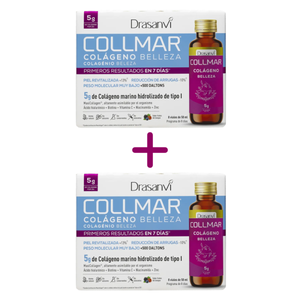 Collmar Colágeno Bebible Belleza Frutos del Bosque, 8 + 8 viales de 50 ml. - 50% en la 2a un. - Drasanvi