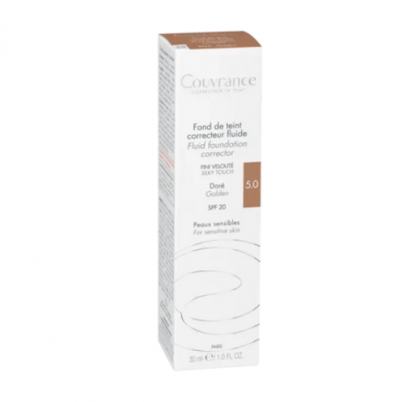 Couvrance Base Maquillaje Fluida Correctora Tono (5.0) Dorado, 30 ml. - Avene