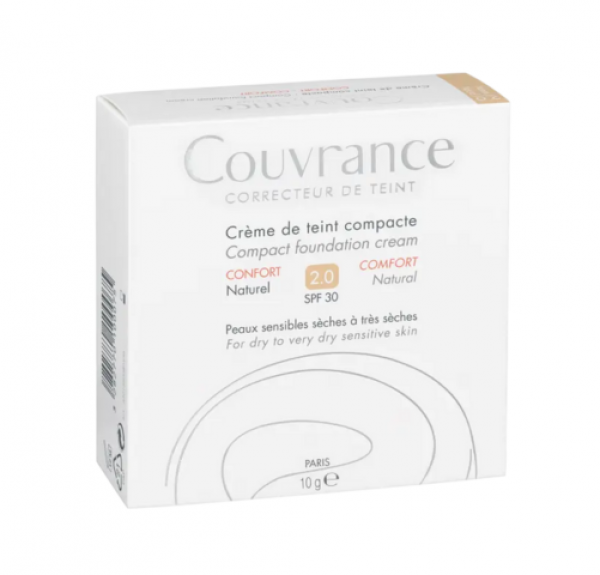 Couvrance Crema Compacta Confort SPF 30 Tono Natural (2.0), 10 g. - Avene