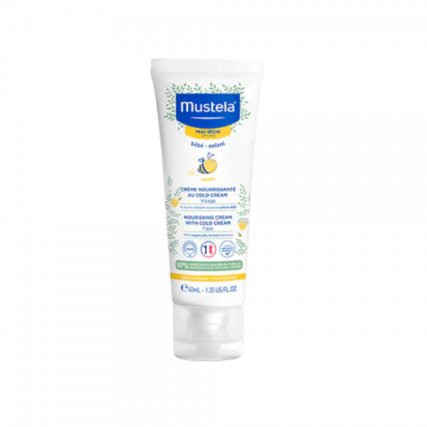 Crema facial nutritiva Cold Cream y Cera de Abeja Bio, 40 ml. - Mustela