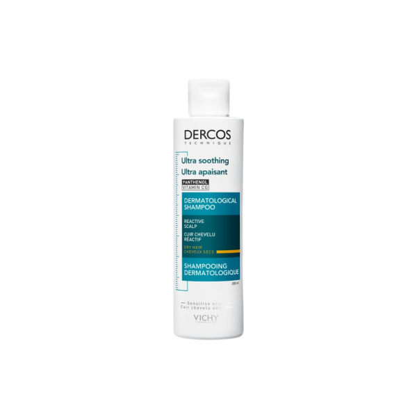 Dercos Champú Ultra Calmante Cabellos Reactivos y Secos, 200 ml.- Vichy