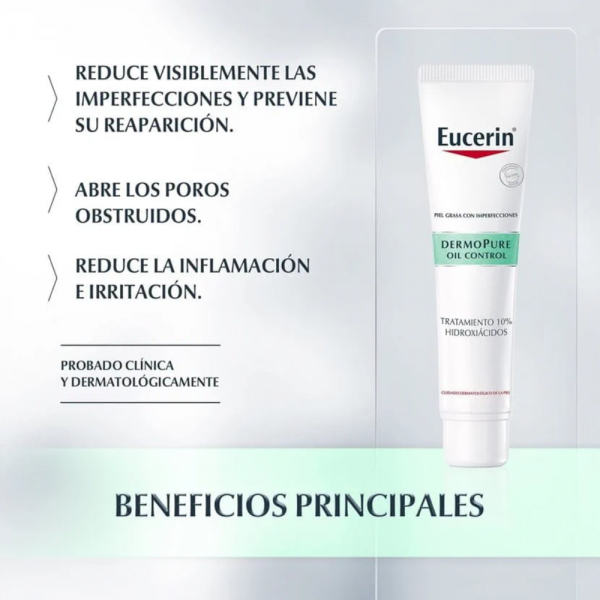 DermoPure Oil Control Tratamiento 10% Hidroxiácidos, 40 ml. - Eucerin