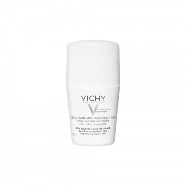 Desodorante Roll-on Antitranspirante 48 Horas Piel Sensible, 50 ml.- Vichy