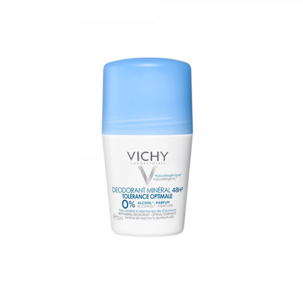 Desodorante Roll-on Mineral 48 Horas Tolerancia Óptima, 50 ml.- Vichy