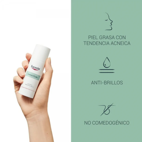 DermoPure Oil Control Fluido Facial Hidratante Matificante, 50 ml. - Eucerin