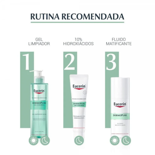 DermoPure Oil Control Fluido Facial Hidratante Matificante, 50 ml. - Eucerin