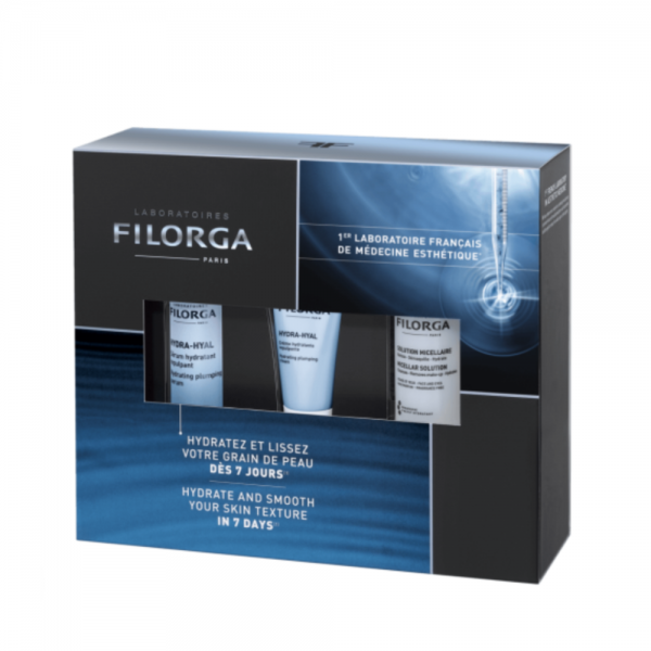 Pack Antiaging hydratacion: Hydra-Hyal Sérum, 30 ml. + Solution Micellaire, 50 ml. + Hydra-Hyal Crema, 15 ml. - Filorga