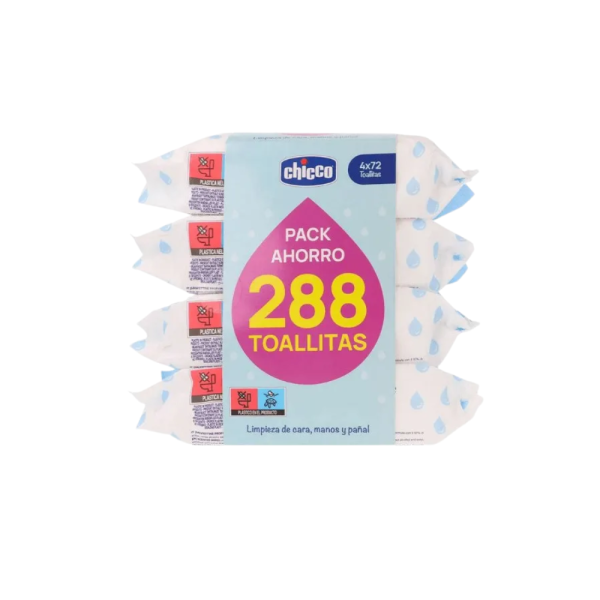 Pack Ahorro Toallitas Húmedas Para Bebé 0M+, 4 x 72 uds. - Chicco 