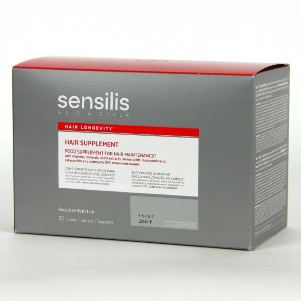 Hair & Sculp Complemento Alimenticio para el Mantenimiento del Cabello, 30 sobres. - Sensilis