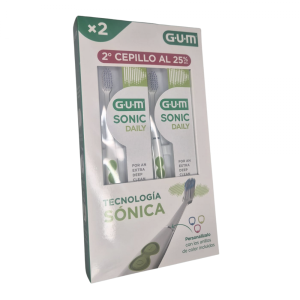 GUM Duplo Sonic Daily Cepillo De Dientes Sónico Blanco  - Sunstar